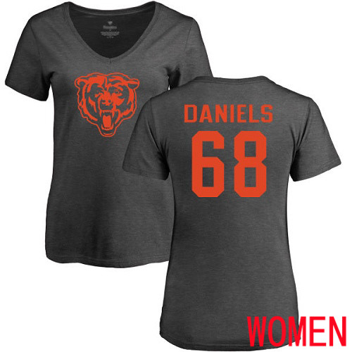 Chicago Bears Ash Women James Daniels One Color NFL Football #68 T Shirt
